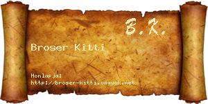 Broser Kitti névjegykártya