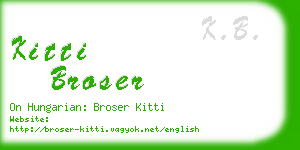 kitti broser business card